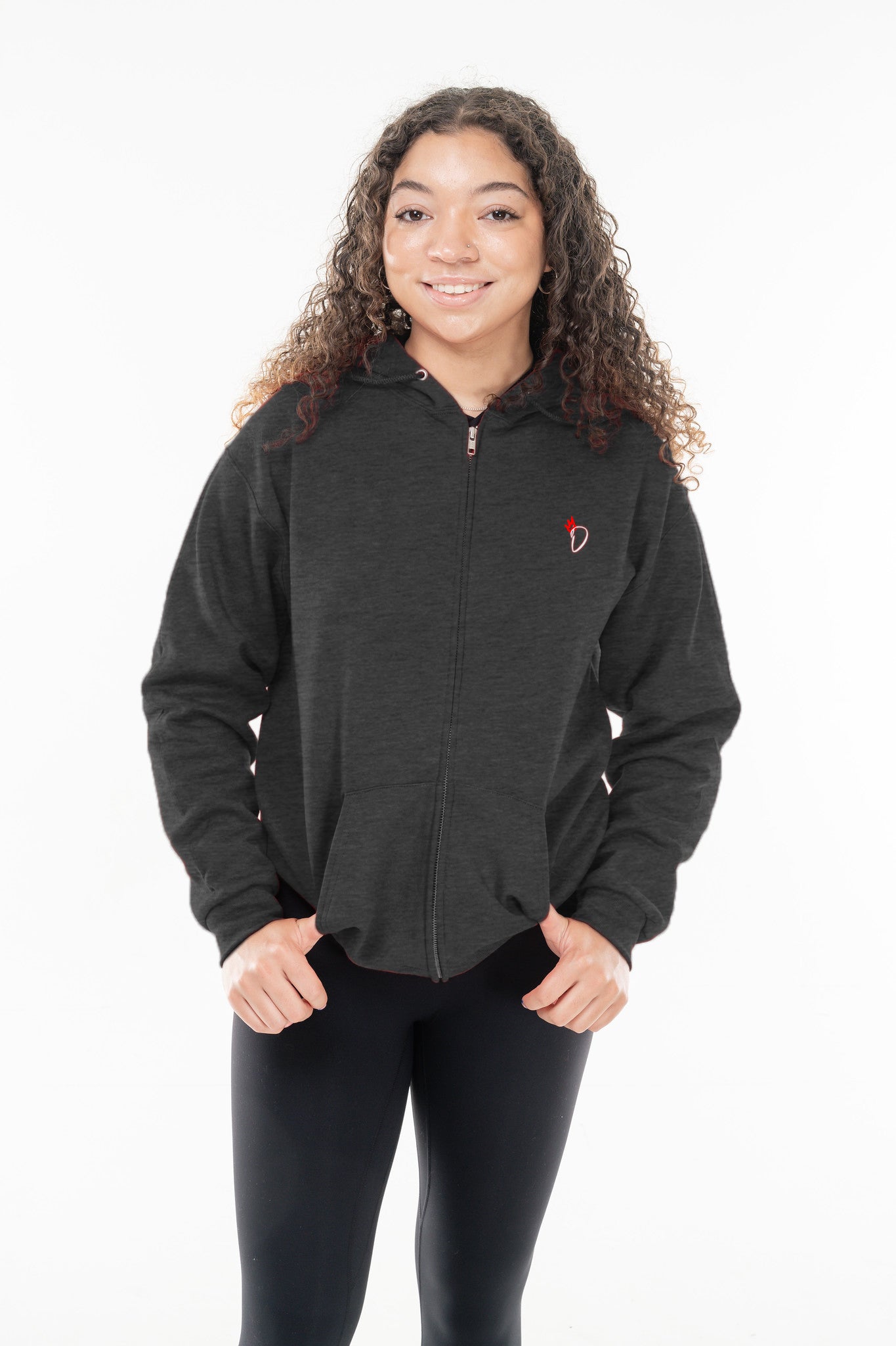 Devyn Noir Unisex Full-Zip Hoodie